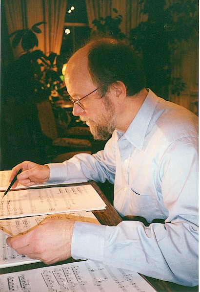 Charles Wuorinen at home